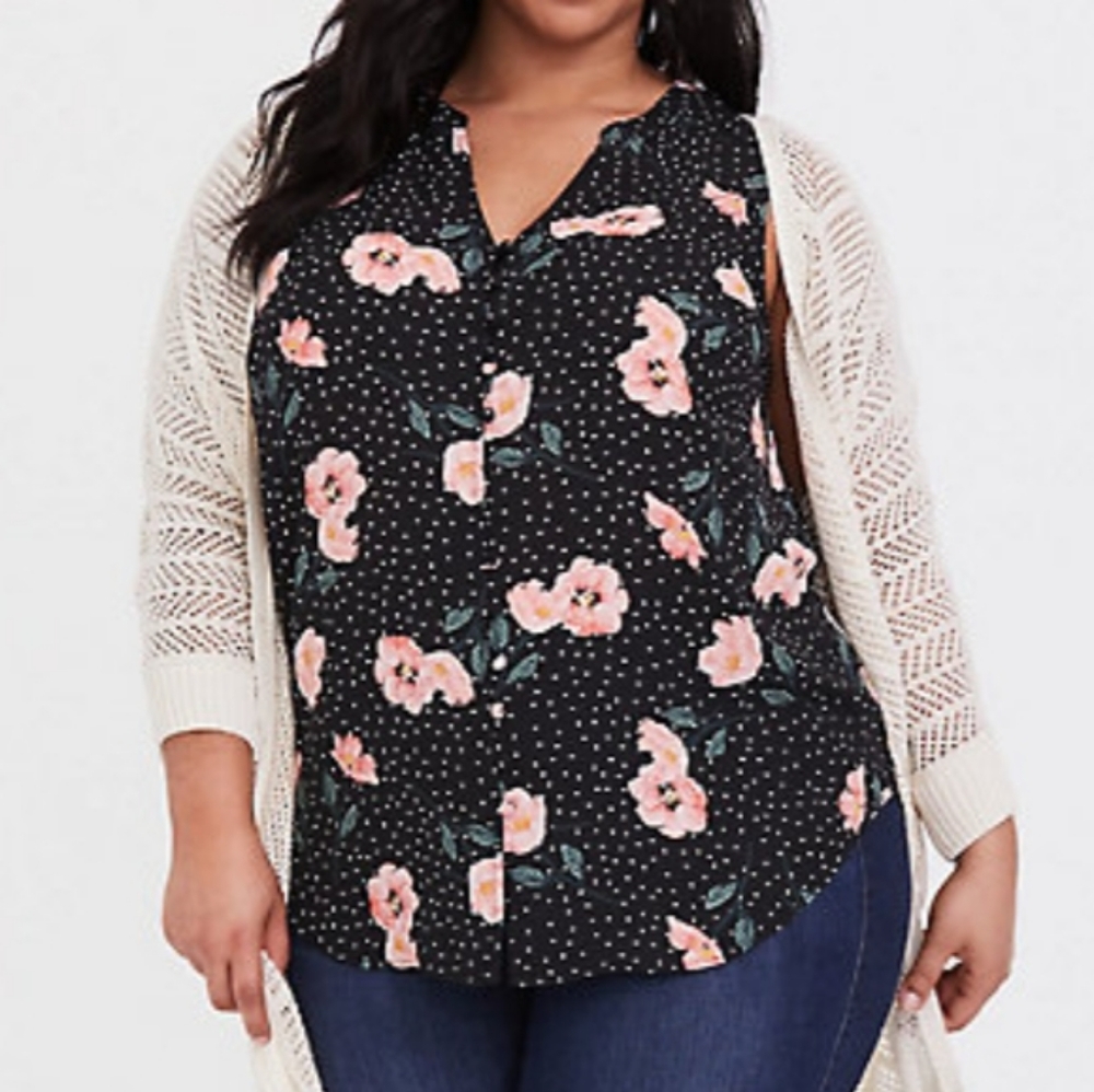 Torrid Polka Dot Floral Tank